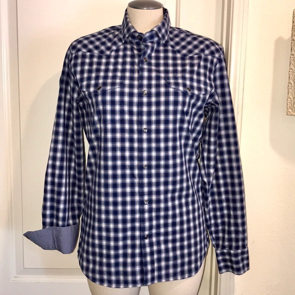 Banana Republic Tops - Banana Republic / Pearl•Gray Snap Front